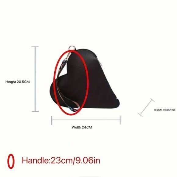 Black Heart Shaped Purse - Picture 2 of 4